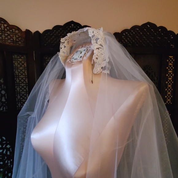 3 Layer wedding Veil Vintage (white) - Picture 11 of 12
